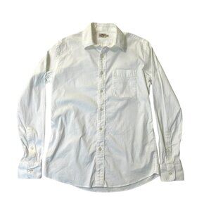 FAHERTY Knit Long Sleeve Stretch Button Up Shirt Classic White size Small